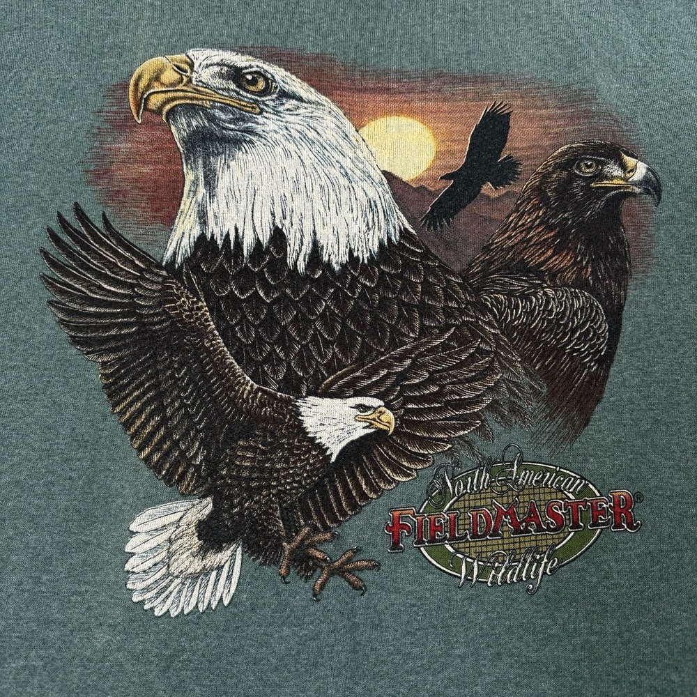 VTG Fieldmaster Sweater Men Large North American Wildlife Eagle Crewneck USA 90s